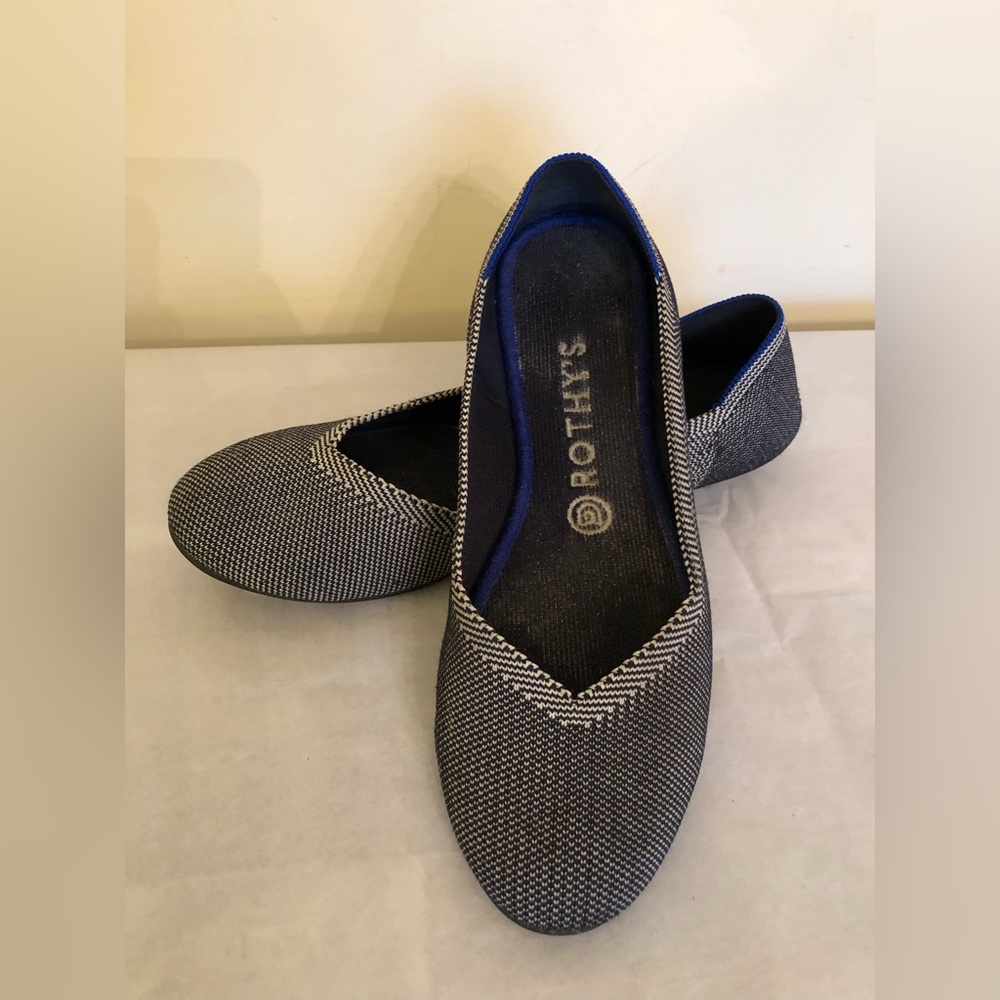 Rothy’s women’s gray Birdseye washable flats ballet shoes size 9 (fits size 8.5)